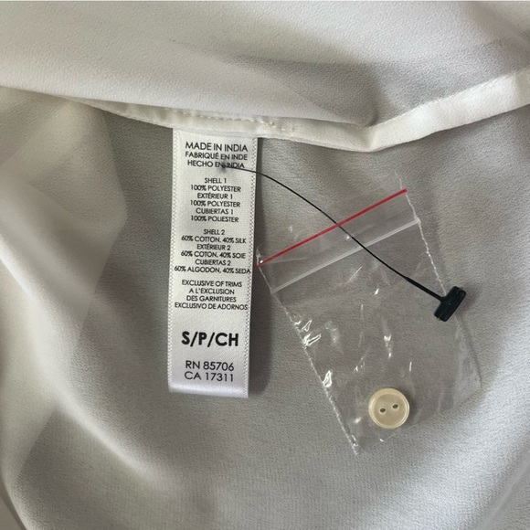 NWOT Buffalo David Bitton Sheer Off White Sleeveless Beaded Blouse Top - Picture 6 of 10